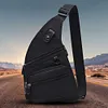 Anti Theft Travel Bag Multi-pocket Chest Bag Waterproof for Women Men (Black)