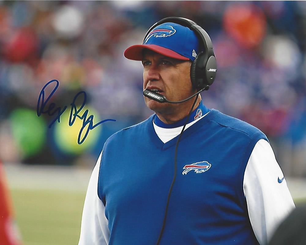 BUFFALO BILLS HEAD COACH REX RYAN SIGNED 8X10 Photo Poster painting W/COA