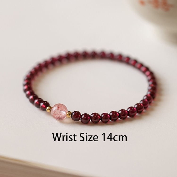 Garnet Round Beads Bracelet - Modakawa Modakawa