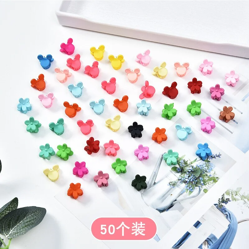 20-50 Pcs Baby Girls Small Hair Claw Cute Candy Color Flower Blossoms Jaw Clip Children Hairpin Hair Accessories New Fashion