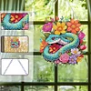 (US Only)Acrylic 2D Flat DIY Flower Snake Hanging Diamond Art Kits Wall Door Decoration