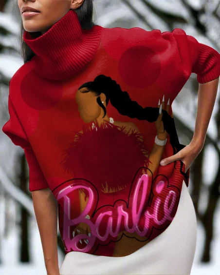 Barbie Black Girl High Neck Long Sleeve Top