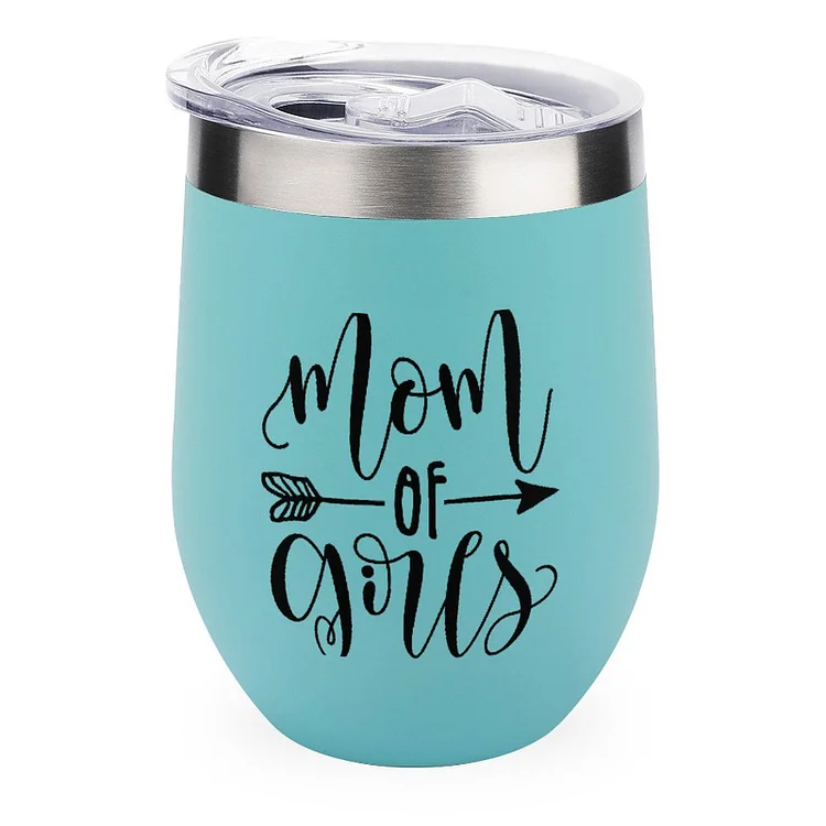 Mom Of Girls Stainless Steel Insulated Cup - Heather Prints Shirts