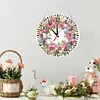 Rosa Kranz 2D flache DIY-Acryl-Diamantmaler-Uhrenanh&auml;nger mit Uhrenfunktion 9,65x9,65 Zoll f&uuml;r W&auml;nde oder Fensterdekorationen zu Hause