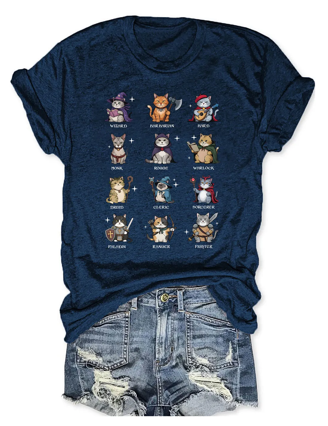 Dungeons And Cats Role Playing T-shirt