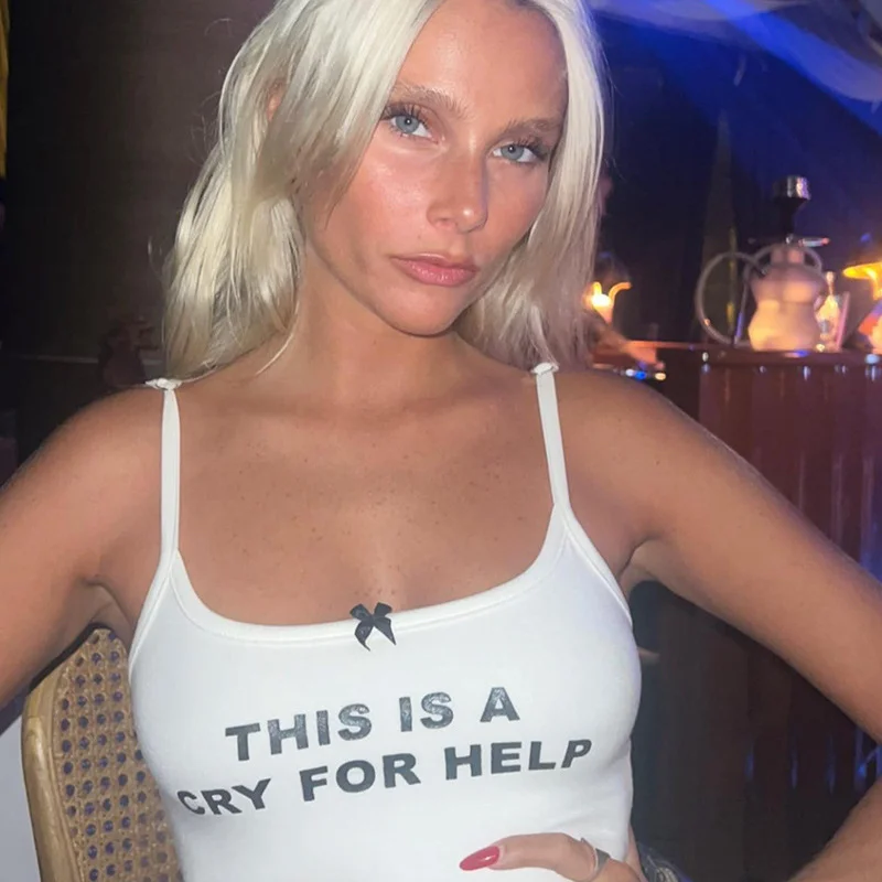 Churchf Spring 2024 New Fashion Babes Casual Blouse Knitted Sling Belt Short Umbilly Inside Vest Direct Sales