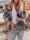 Fashion Loose Long Sleeve Lapel Collar Buttoned Printing Casual Outerwear