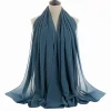 Plain Color Soft Chiffon Long Gauze Shawl Women Hijab