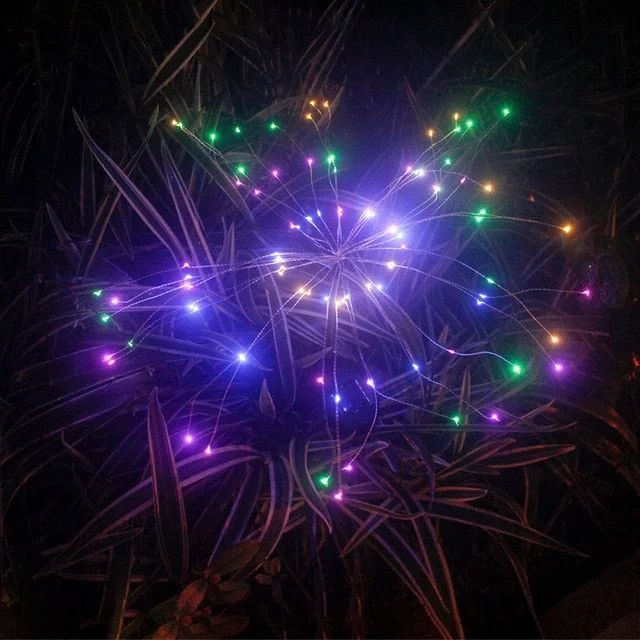 90/150 LED Solar Christmas Lights Outdoor Waterproof Solar Fireworks Light Lawn Lights Garden Decor Holiday Lamp