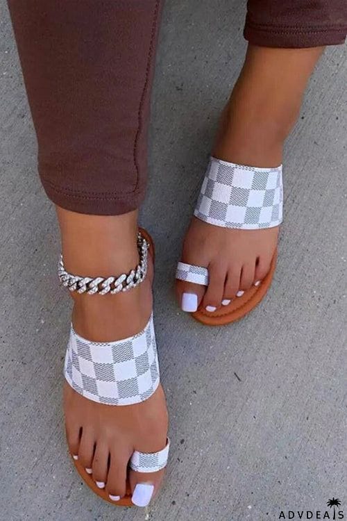 Checkered One Step Closer Flats Sandals