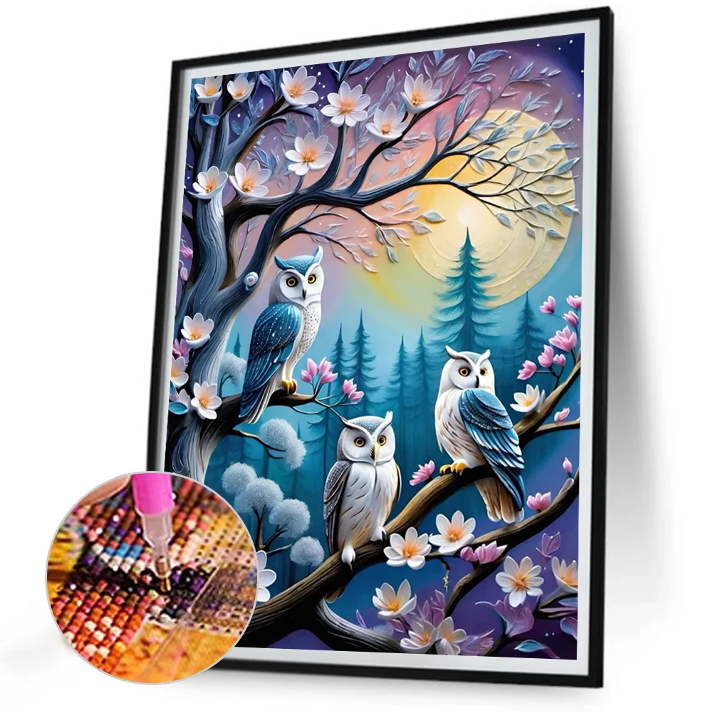Diamond Painting - Full Round Drill - Owl(Canvas|30*40cm)