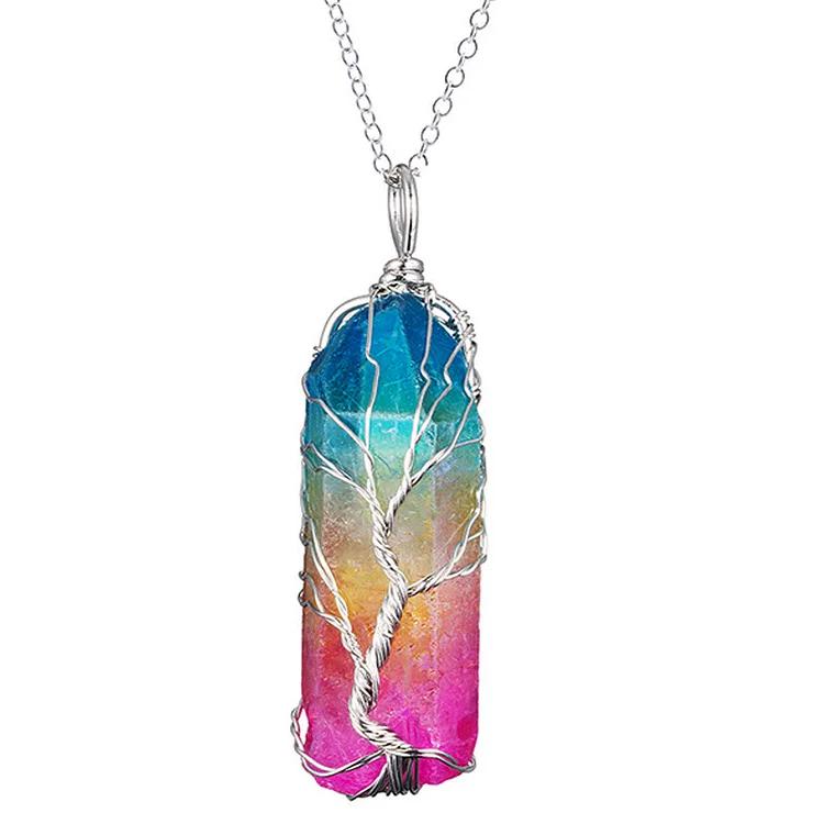 Olivenorma"Life Energy" - Tree of Life Crystal Necklace