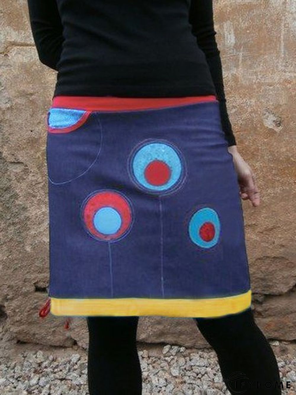 Printed Cotton-Blend Casual Skirt | IFYHOME