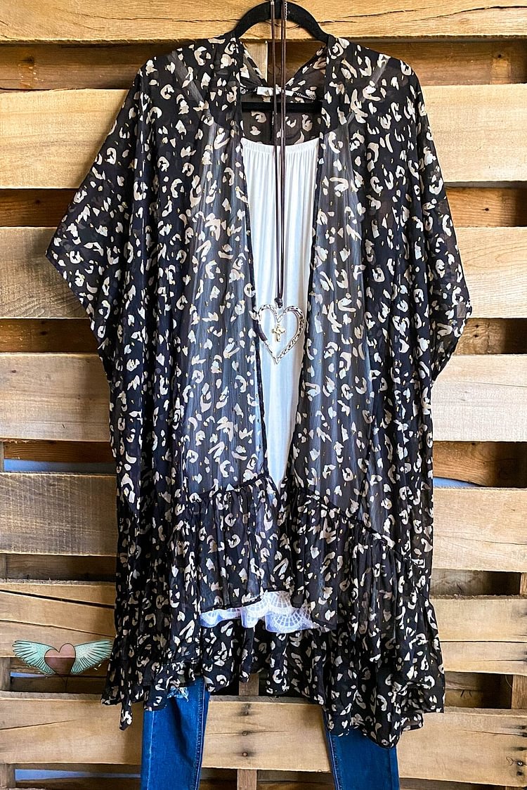Where Ever You Are Kimono - Black Mix-Mayoulove