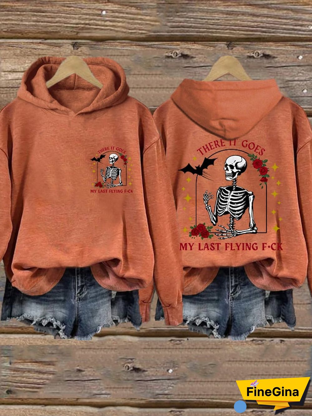 Women's Funny Halloween There It Goes, My Last Flying F*ck Casual Hoodie