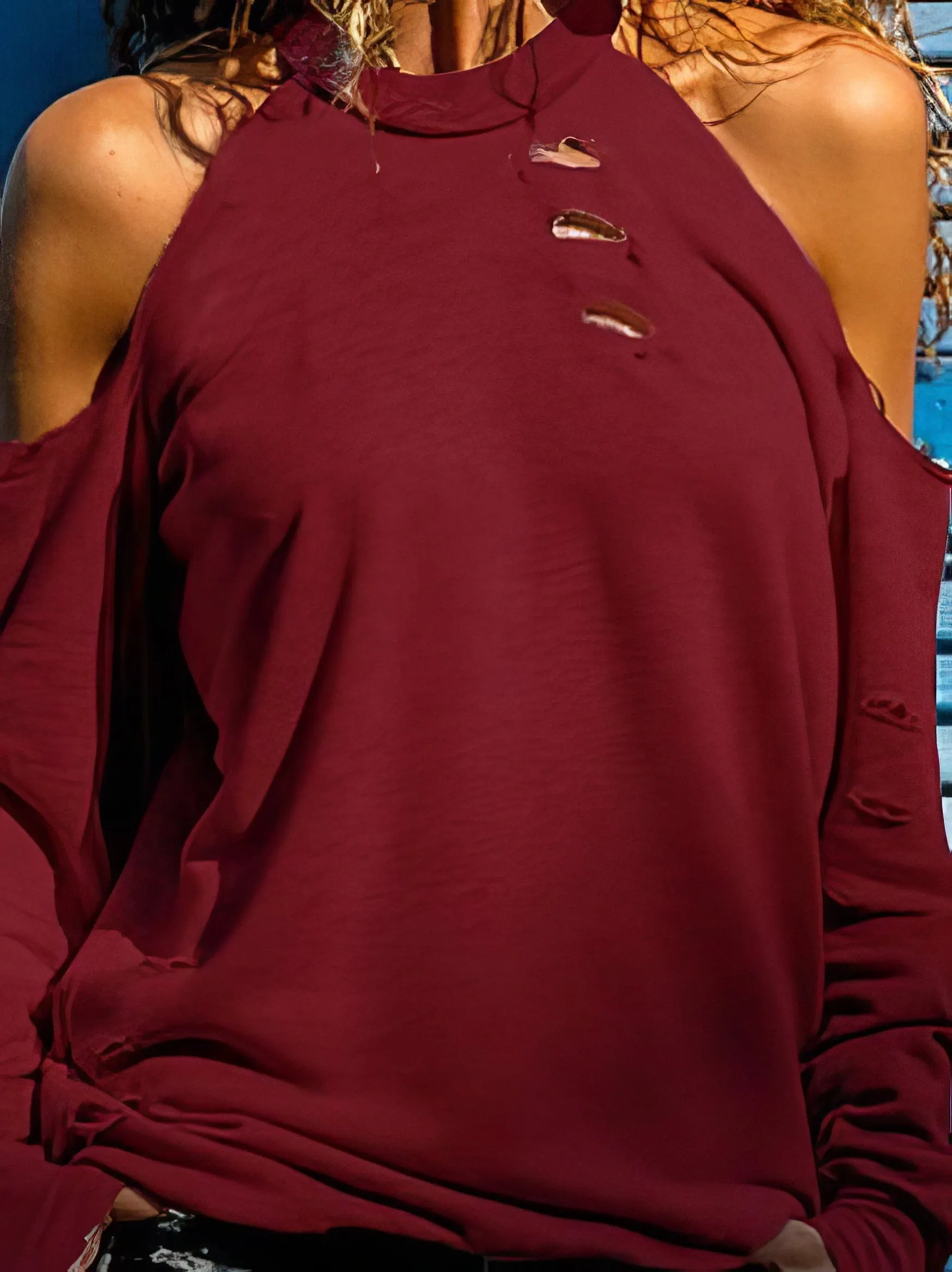 Stylish and Edgy Cold Shoulder Top