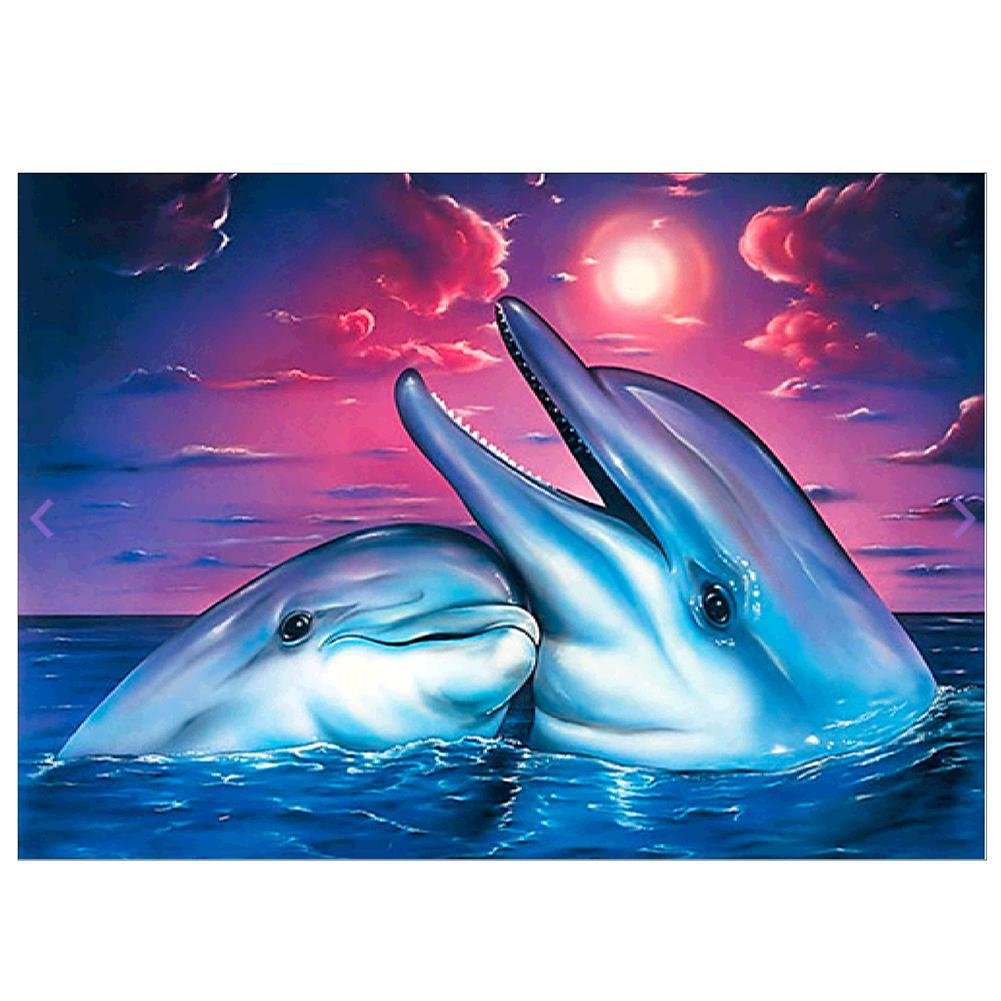 Full Round Diamond Painting Dolphins (40*30cm)