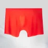 Seamless Ultra-thin Ice Silk Boxer Briefs Men's Transparent Sexy U-convex Boxer Briefs