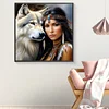 (40*40cm)Indian Beauty Wolf - Full Round Drill Diamond Painting