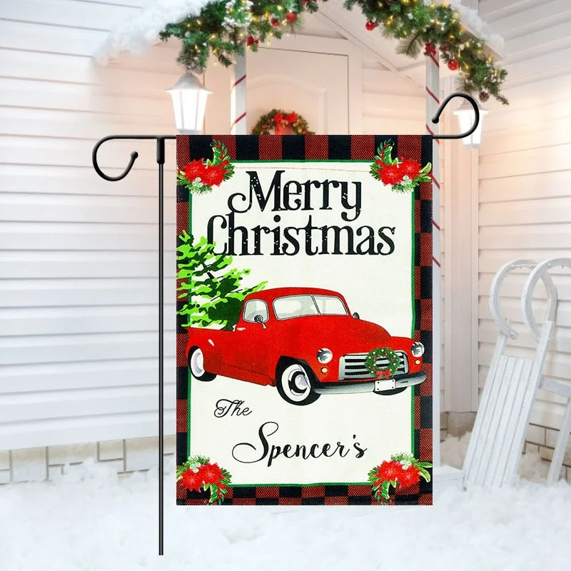 Merry Christmas Garden Flag Porch Door Banner Hanging Ornament Outdoor Christmas Decorations For Home Xmas Navidad 2021 New Year