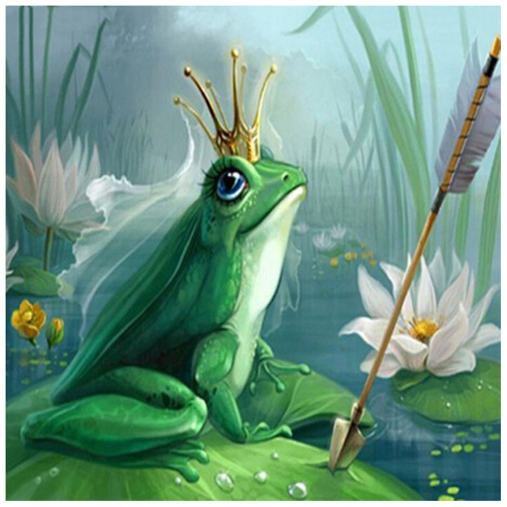 

30*30CM Round Drill Diamond Painting-Frog, 501 Original