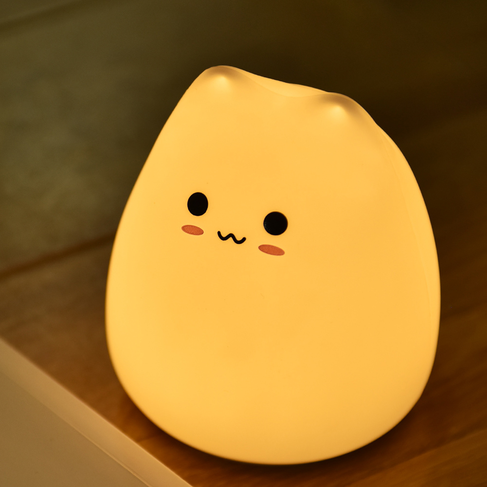 

Cute 7 Color LED SoFT Silicone Cat Pat-Night Light, 501 Original