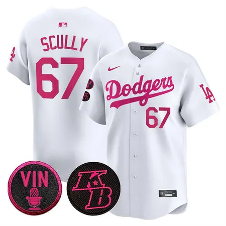 Youth Los Angeles Dodgers #67 Vin Scully White 2026 Mother's Day Vapor Premier Limited Stitched Baseball Jersey