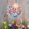 Diamond Painting Acrylic Single Side Drill Easter Egg Pendant Charms Kits for Adults Home Window Decor