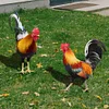 2PCS Chicken Sculpture Ornamental Rooster Decor Garden Statue Acrylic for Easter