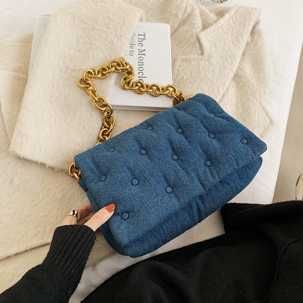 

Vintage Denim Underarm Chain Bag Casual Women Shoulder Top-handle Handbags, 501 Original