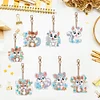 >SALE<8PCS Double Sided Round Diamond Painting Art Keychain Pendant (Squirrel #6)