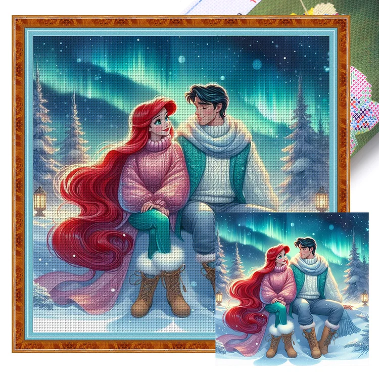 Mermaid Princess Ariel 18CT (30*30CM) Stamped Cross Stitch gbfke