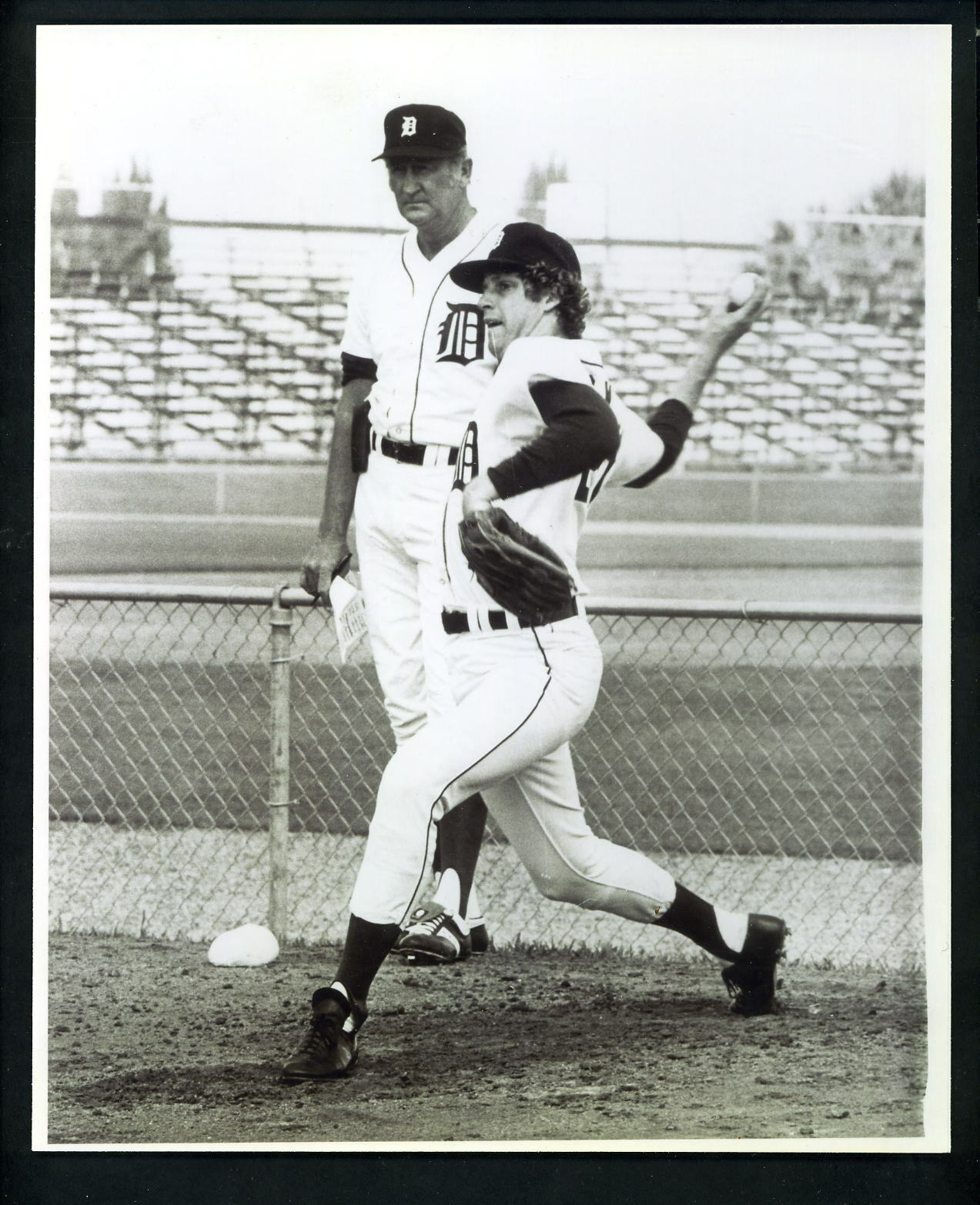 Mark Fidrych & Roger Craig 1980 Press Original Photo Poster painting Detroit Tigers