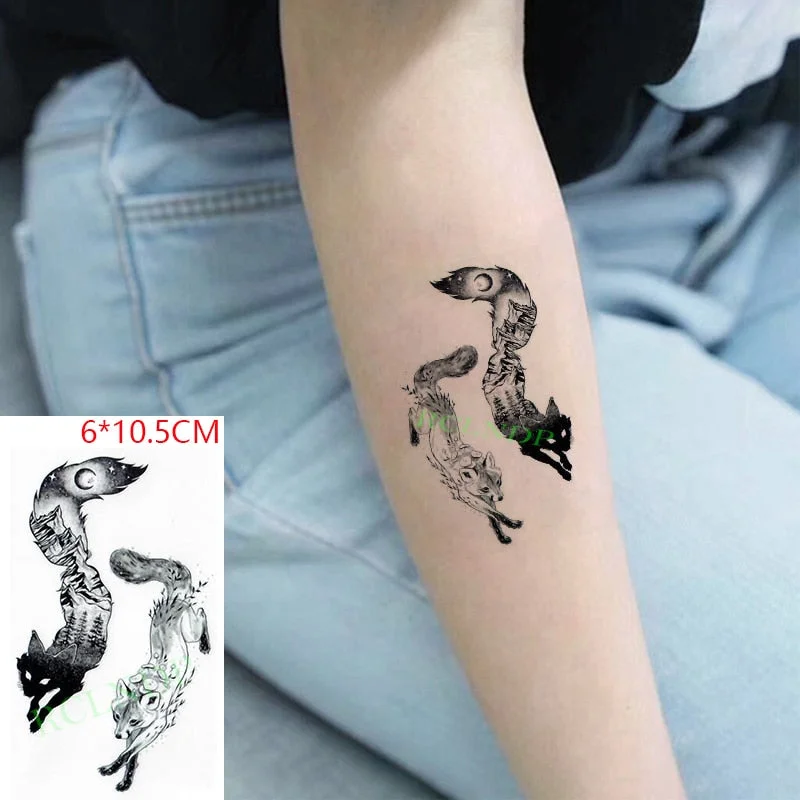 Waterproof Temporary Tattoo Sticker Flame Pattern Line Drawing Fire Element Fake Tatto Flash Tatoo Small Art for Kids Men Women