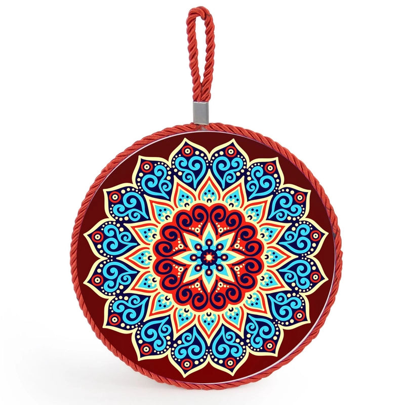 Factory Supply Thermal Transfer Printing 17cm Mandala Ceramic Heat Insulation Pot Mat Home Pot Mat European Style