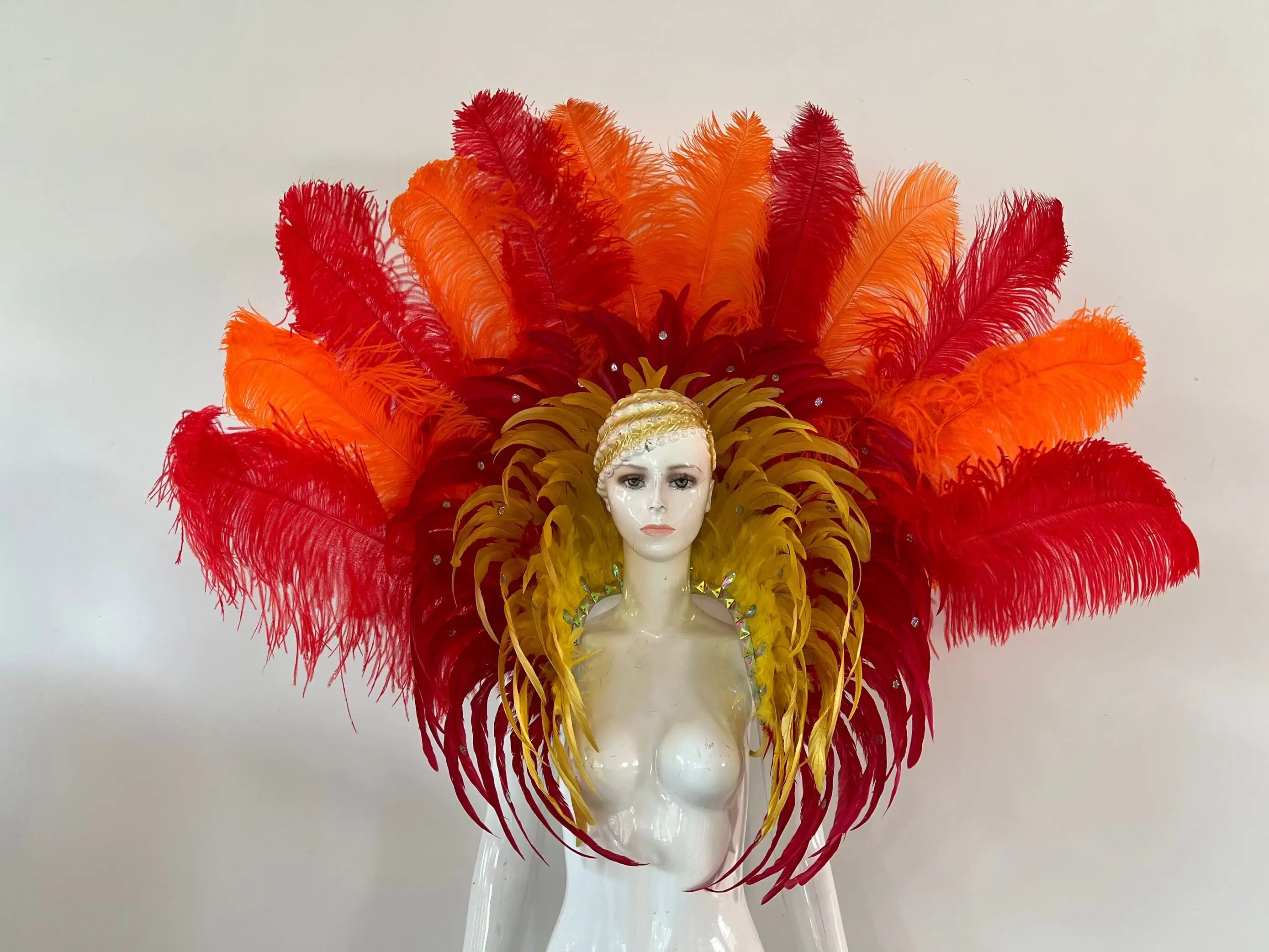 VCSHOES Brazil Rio Spanish Cuba Santiago Havana Venice Dionysia Carnival Float Mask Dress Masque Ball Costume Samba Plumage Plume Headd