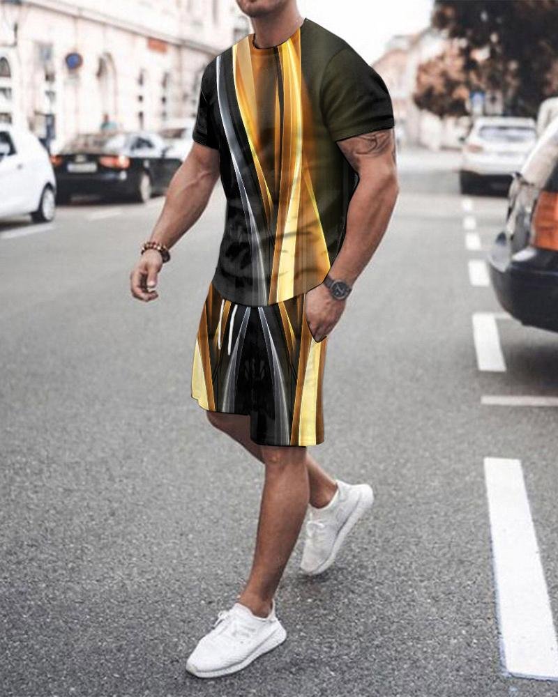 Men's Show-off Printed Leisure Sports Suit