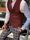 Fabros Claret Red Slim Fit Cotton Vest