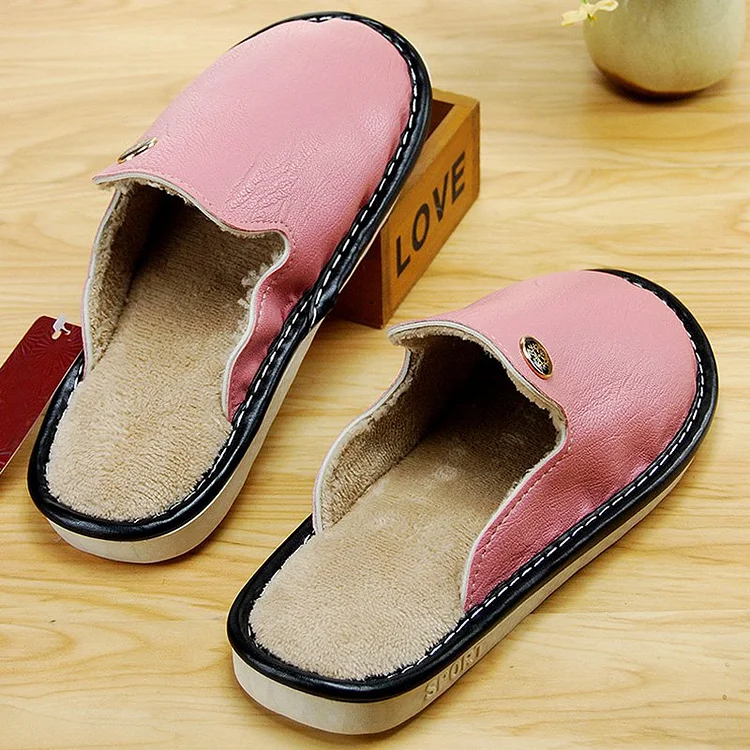 Waterproof Casual Winter Pu Warm Slipper