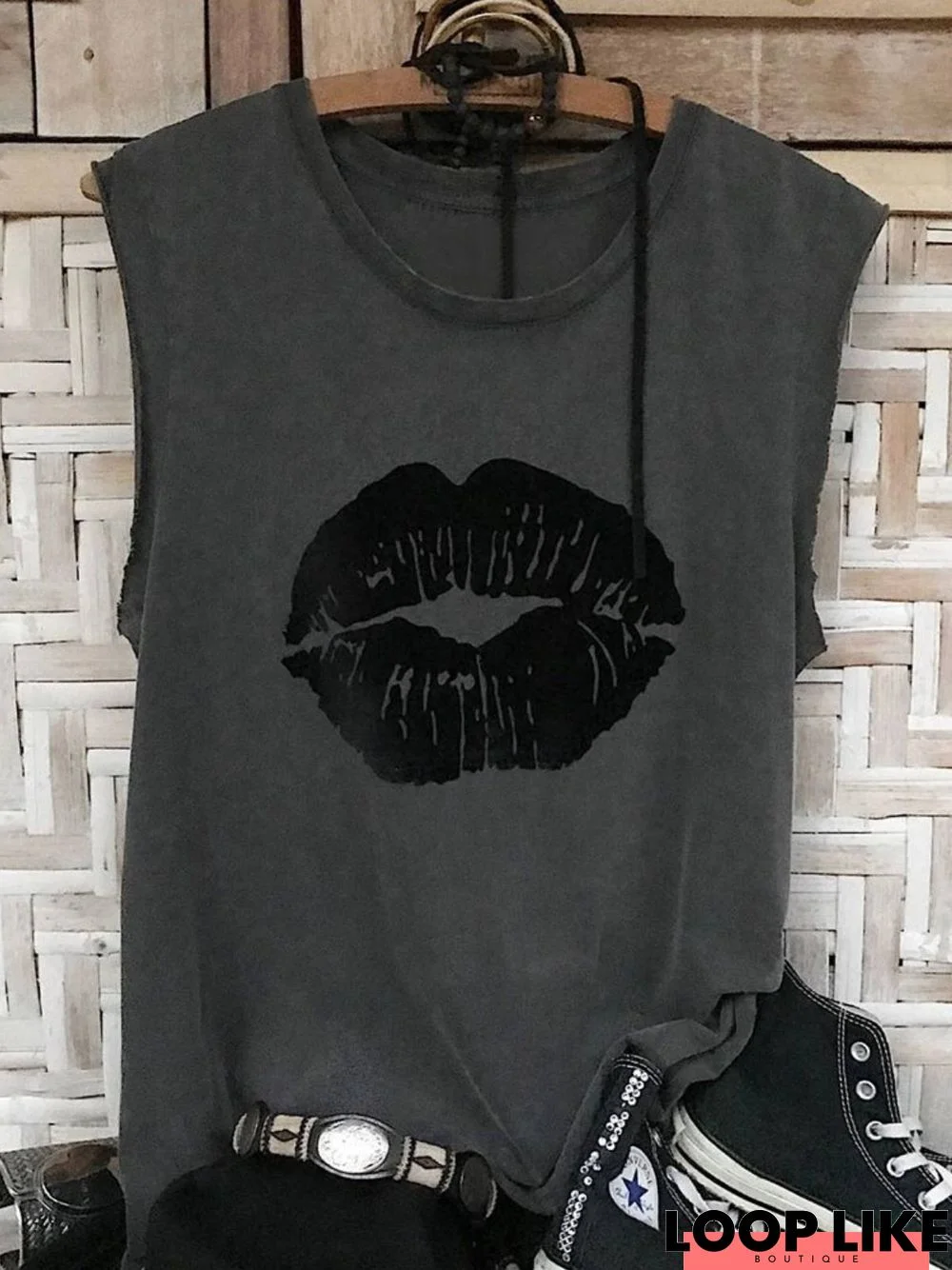 Graphic Casual Crew Neck Printed  Tops