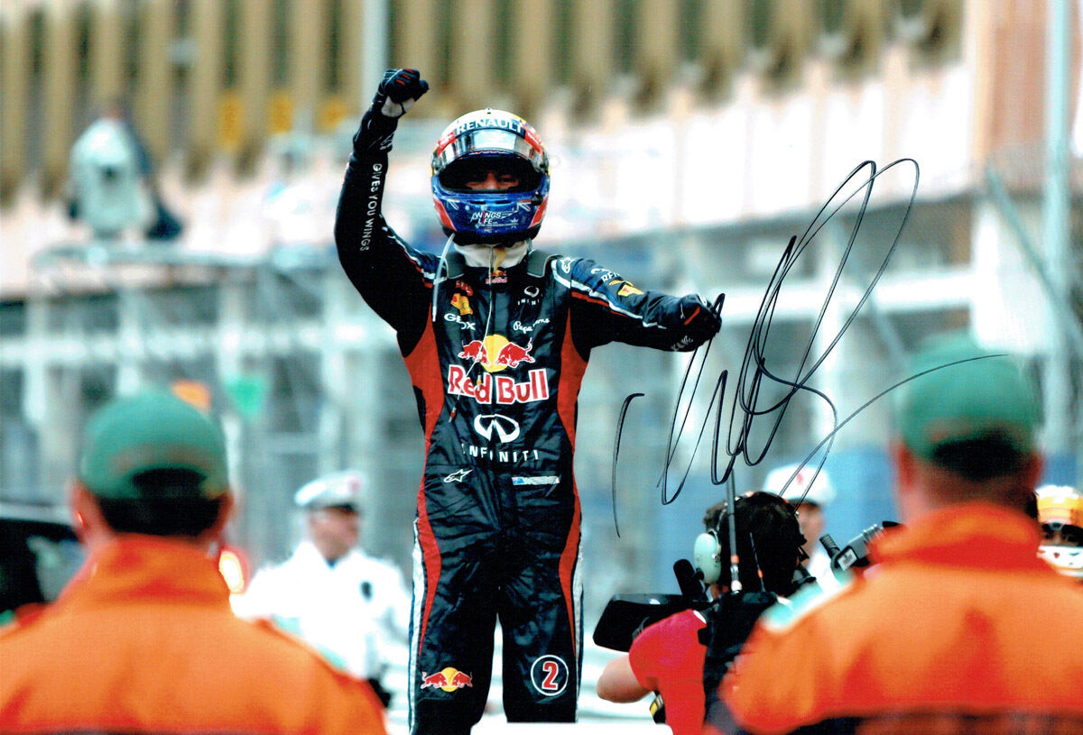 Mark WEBBER Signed Autograph 12x8 Photo Poster painting AFTAL COA Red Bull Australian Driver F1