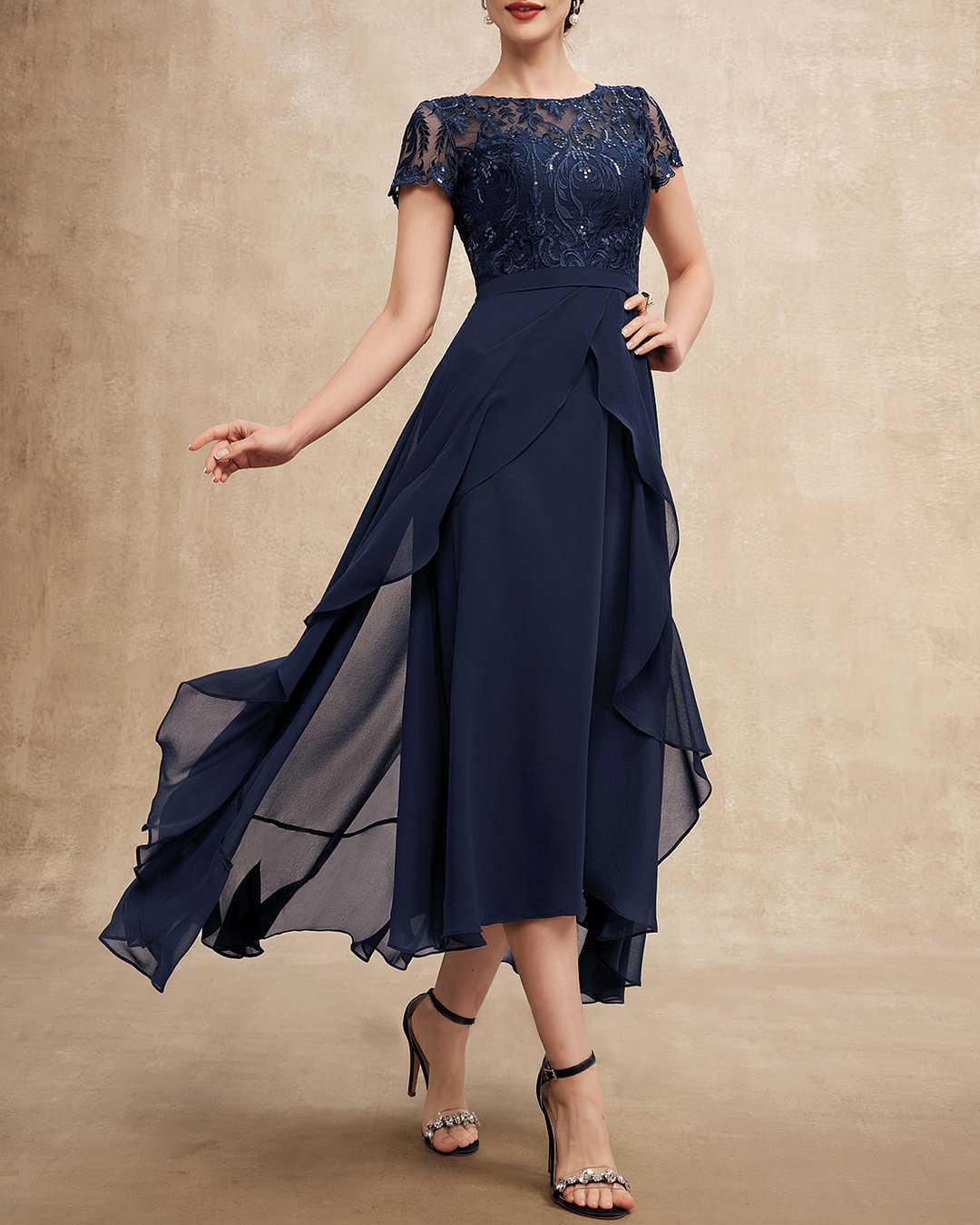 Elegant Lace Chiffon Dress