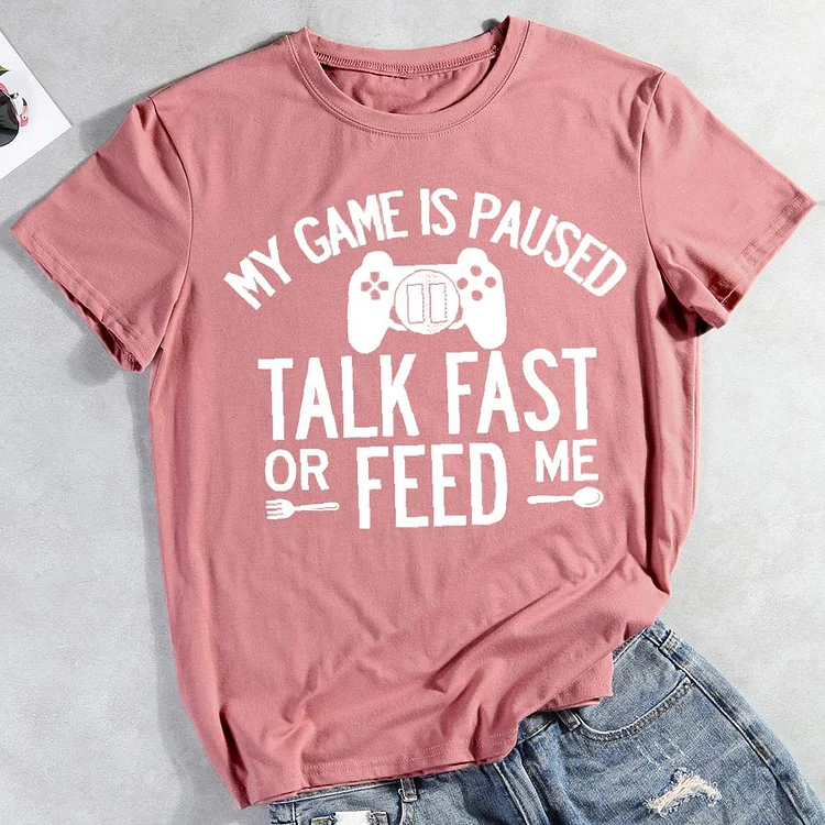 My Game is Paused Round Neck T-shirt