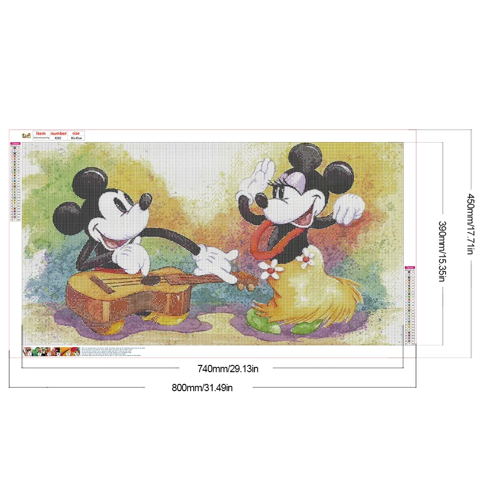 Full Round Diamond Painting 80*45cm - Singing And Dancing Mickey Mouse