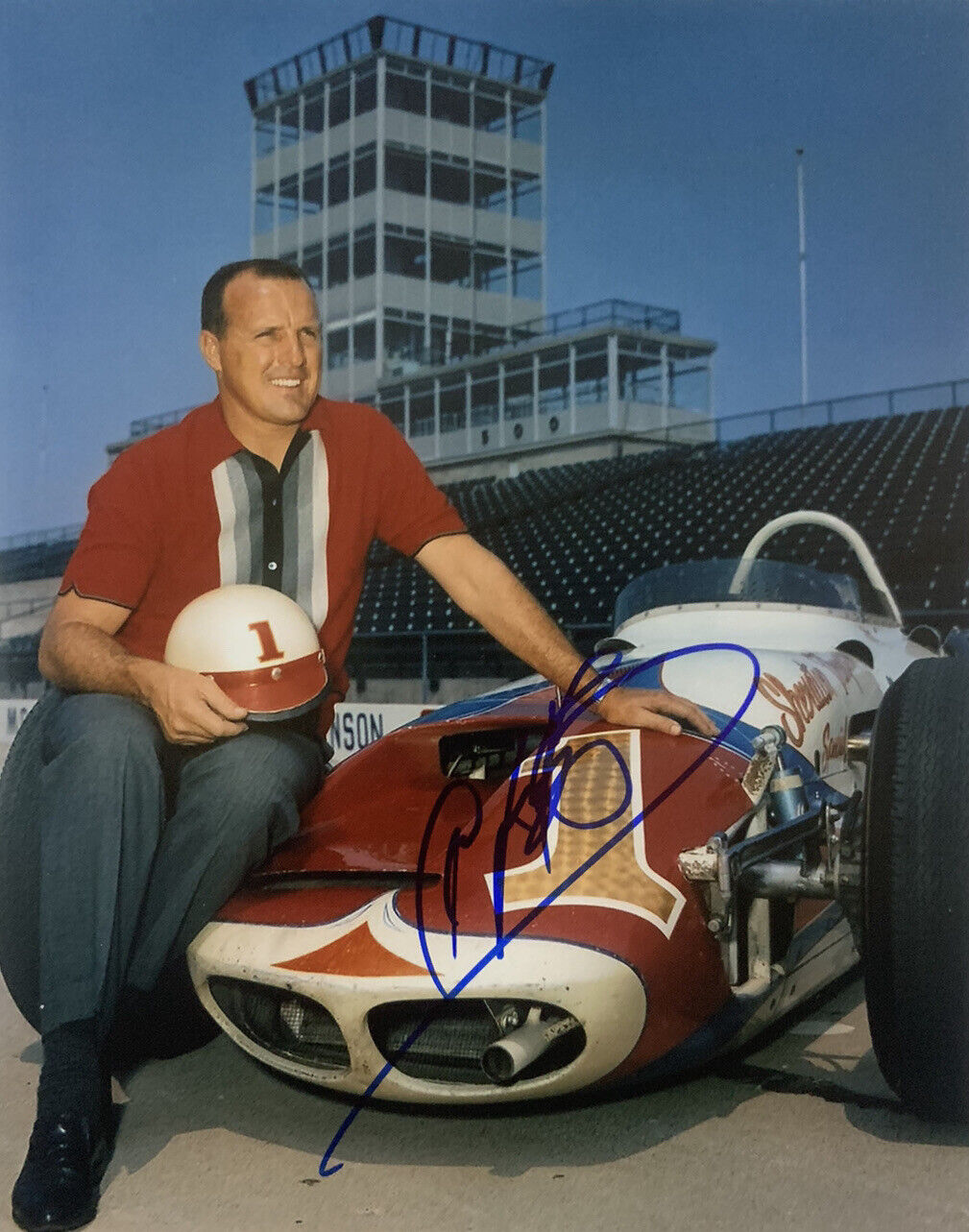 AJ FOYT HAND SIGNED 8x10 Photo Poster painting NASCAR DRIVER AUTOGRAPH AUTHENTIC COA