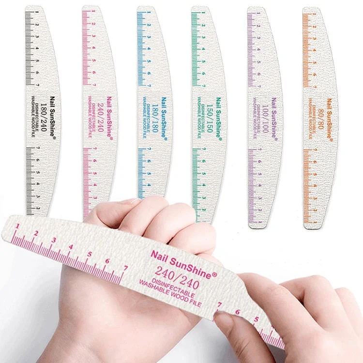 1Pc 80/100/150/180/240 Professional Half Moon Nail File Grinding Block File Nail Buffer Colorful Lime Manicure Pedicure DIY Tool-Nail Inspo