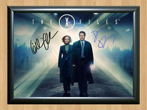 X-Files David Duchovny Gillian Anderson Signed Autographed Photo Poster painting Poster Print Memorabilia A4 Size