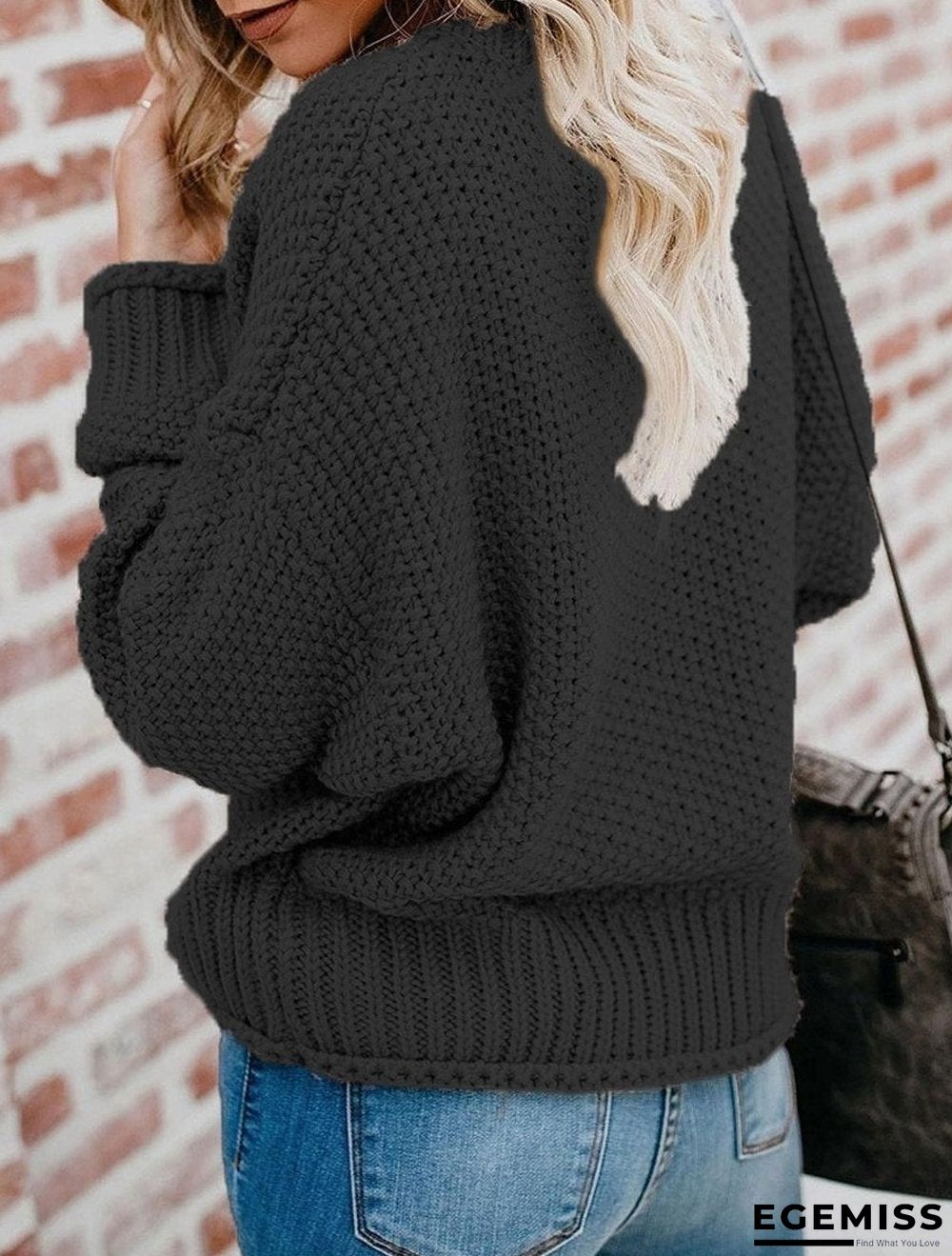 Autumn And Winter Loose Knit V-neck Pullover Sweater | EGEMISS