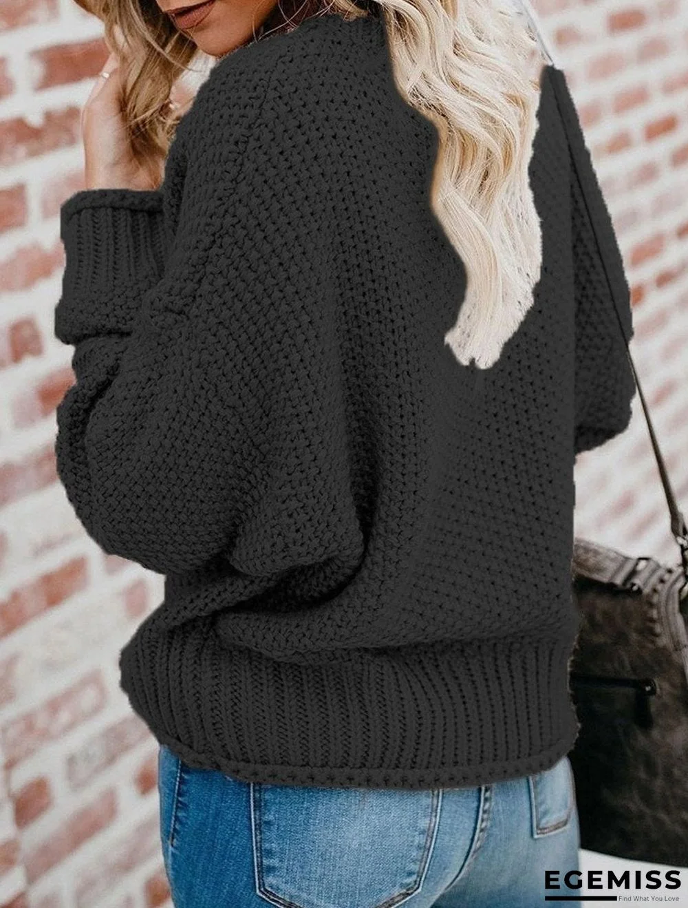 Autumn And Winter Loose Knit V-neck Pullover Sweater | EGEMISS