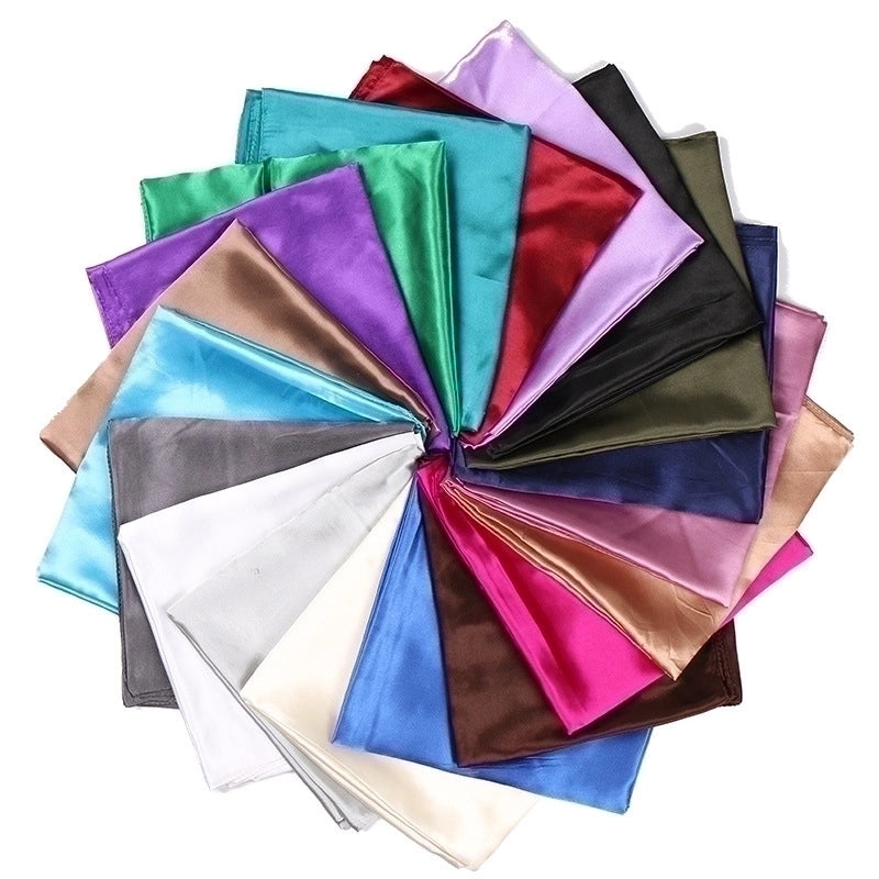 New Solid Color Women 90 Simulation Silk Square Scarf Fashion Net Color Scarf Casual Headscarf Women
